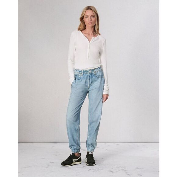 NEW Rag & Bone Miramar Terry Jogger Pants Cotton Terry size L blue Kacy - Picture 1 of 10